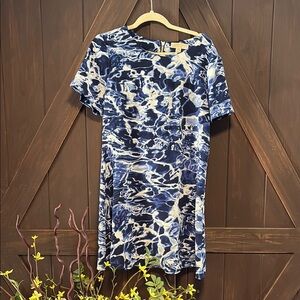 Michael Kors Navy and Cream Patterned Dress